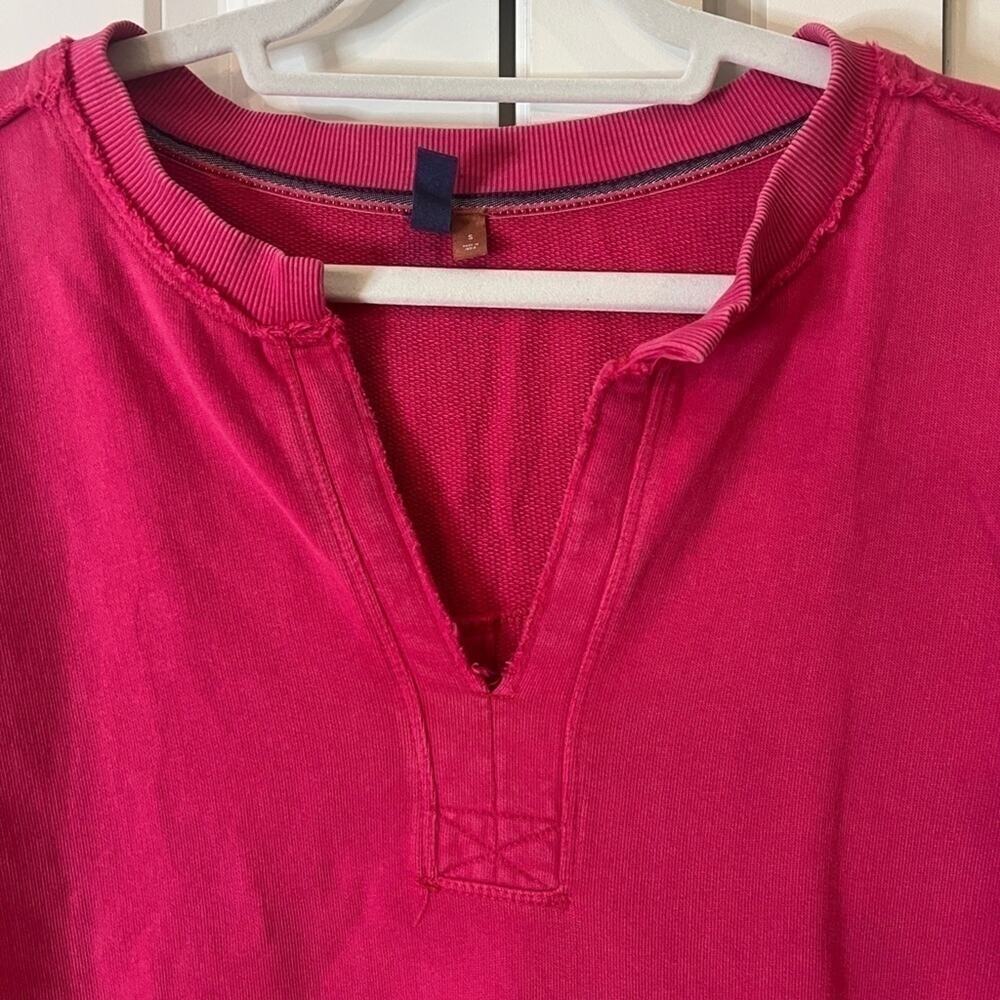 ANTHROPOLOGIE Pilcro Split Hem Tunic Pink Sweatshirt Pullover | S‌‌mall - Picture 6 of 13